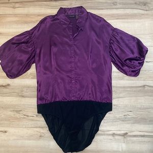 Shape FX Purple One Piece Blouse Bodysuit Size 18.